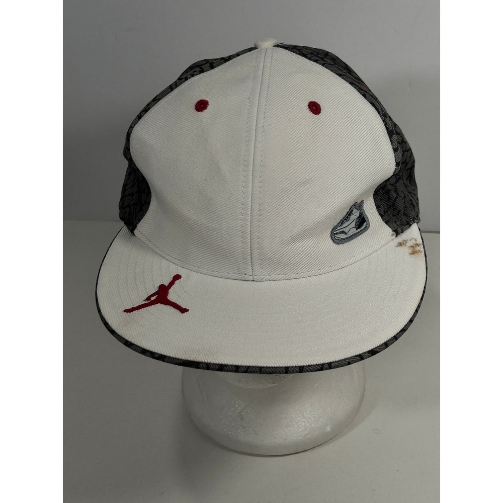 Air jordan Chicago bulls Snapback Hat White Grey Red Jumpman Air Cap stained*